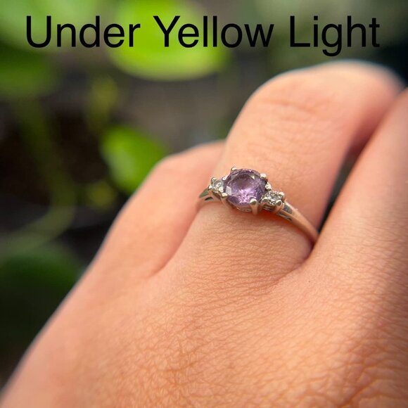 Color Changing Alexandrite Sterling Silver Ring - Picture 12 of 12